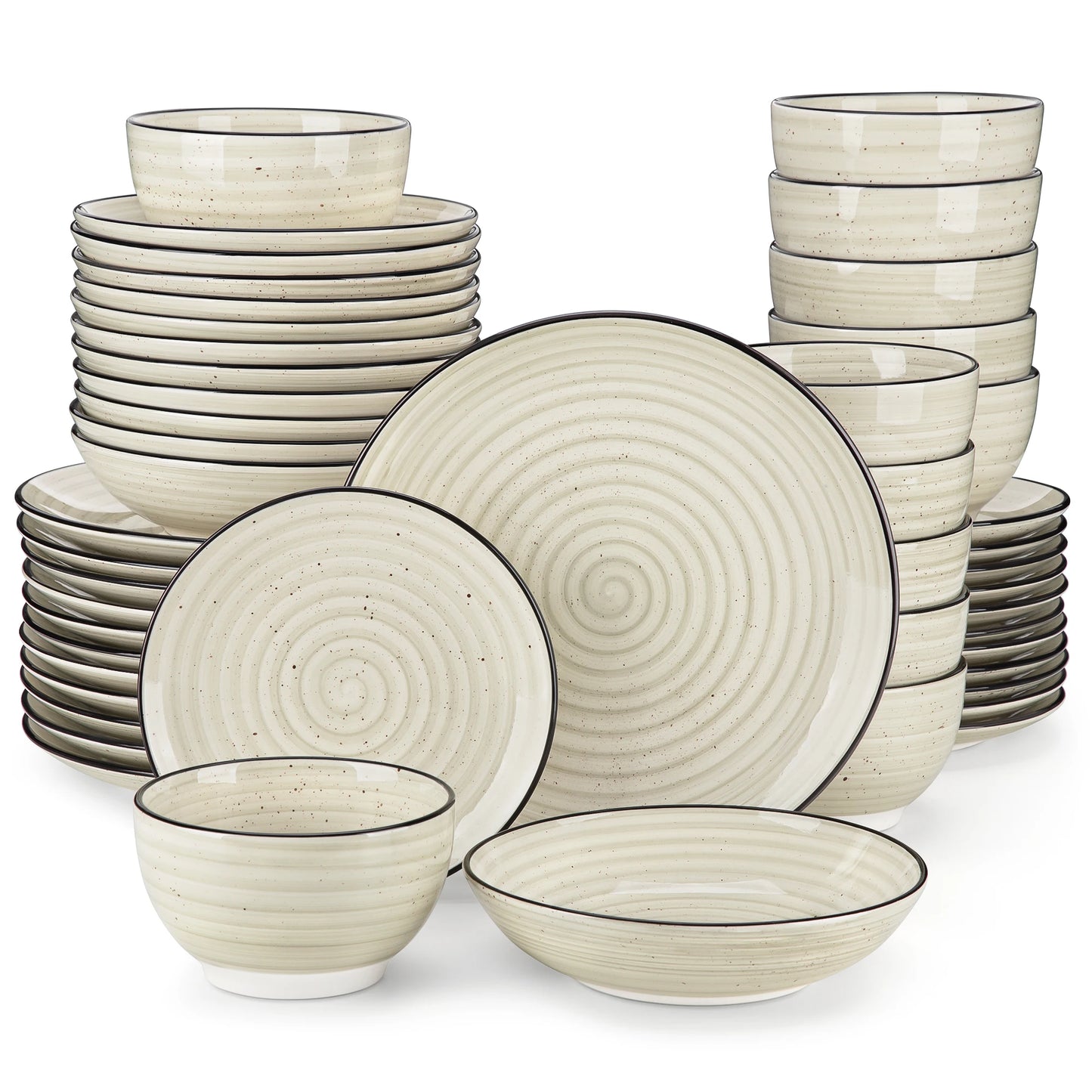 Malacasa Ceramic Dinnerware Set Includes Plates Bowls