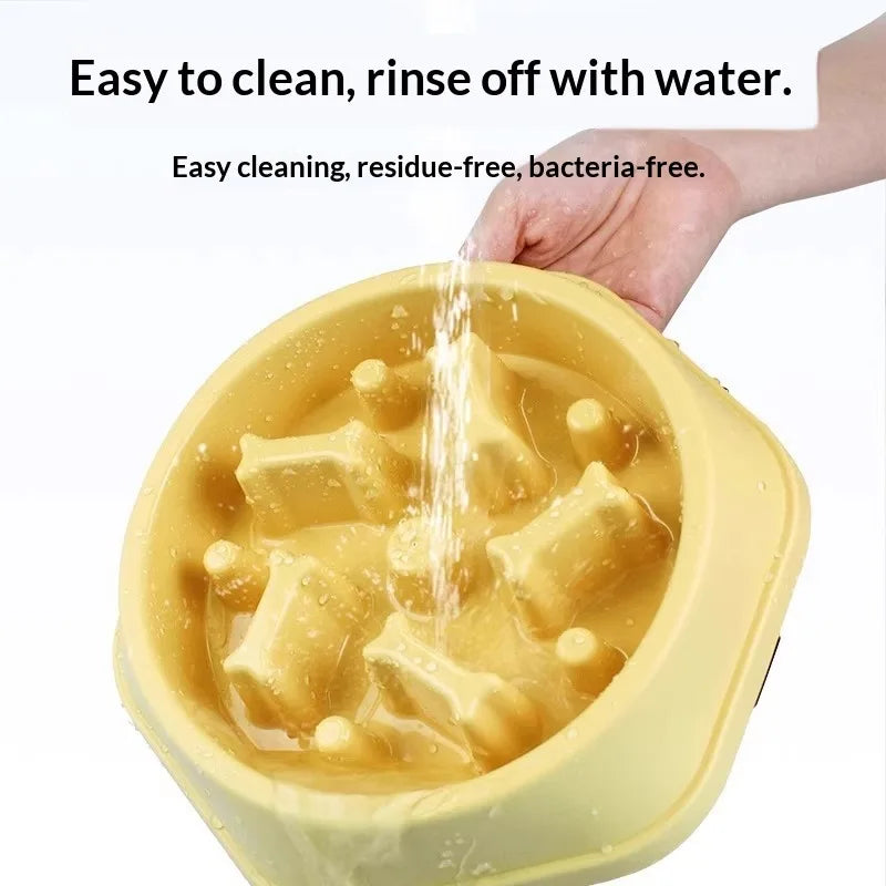 Slow Feeder Dog Bowl, Anti Choking, Non Slip Double Bowls