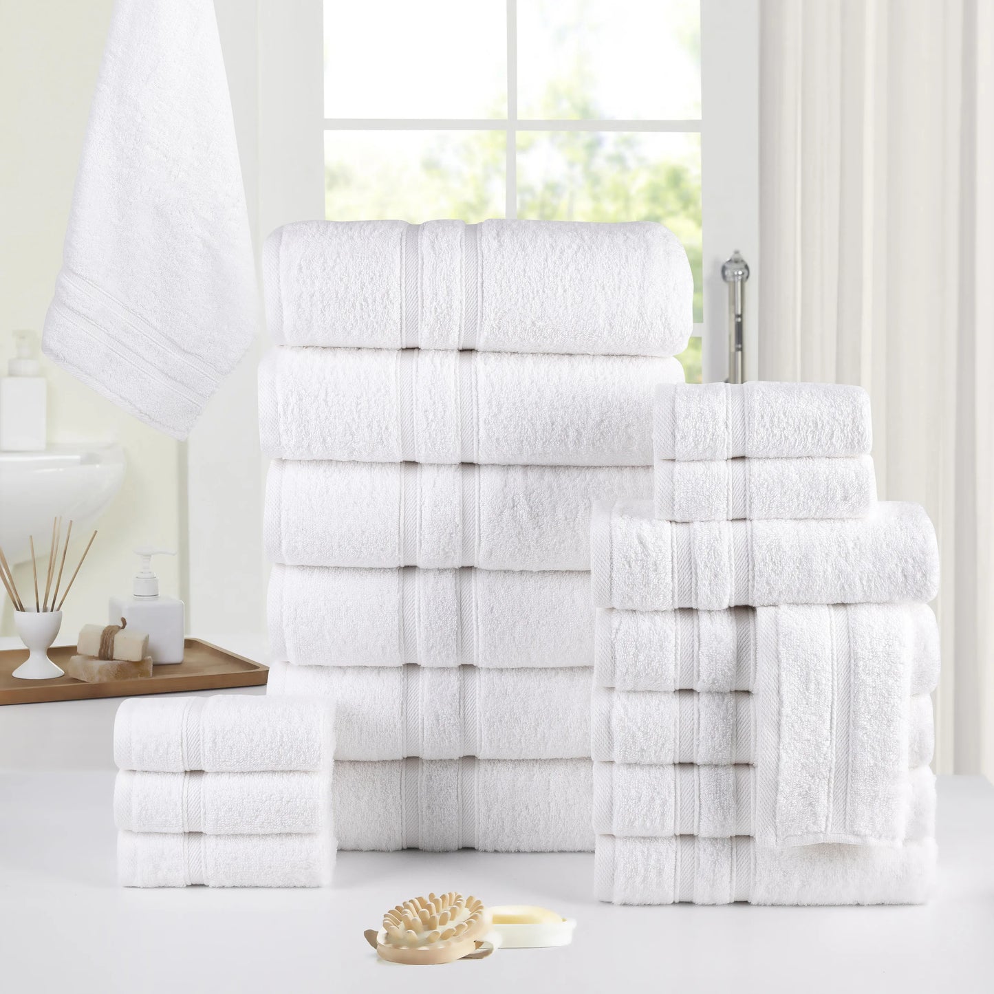 Zero Twist Egyptian Cotton Towel Set Ultra Soft Spa Quality