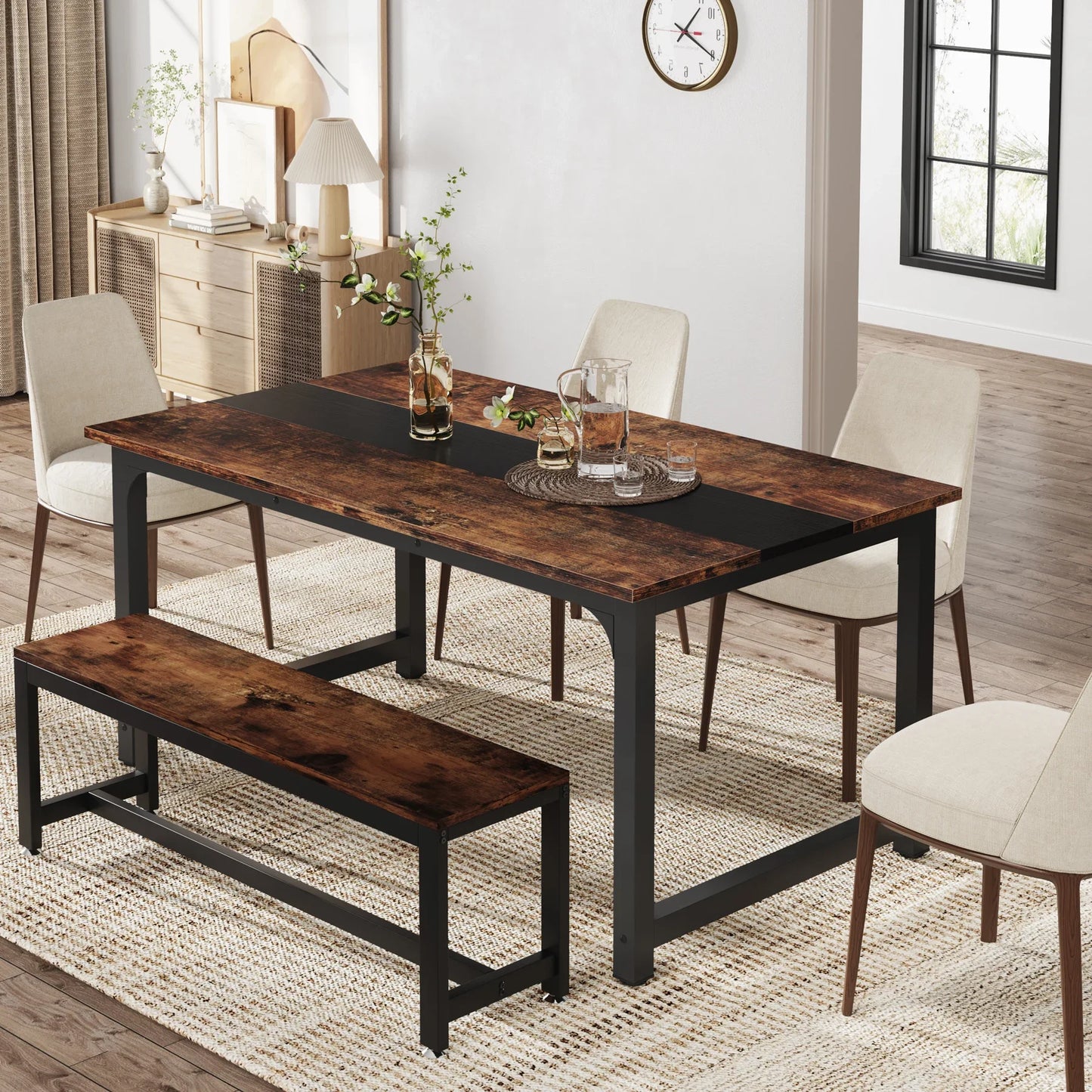 Tribesigns Industrial Dining Table For Kitchen