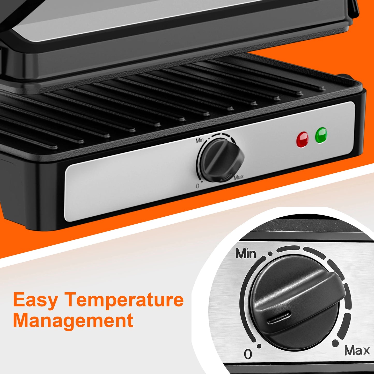 CACHOO 900W Sandwich Maker Indoor Grill Panini Press