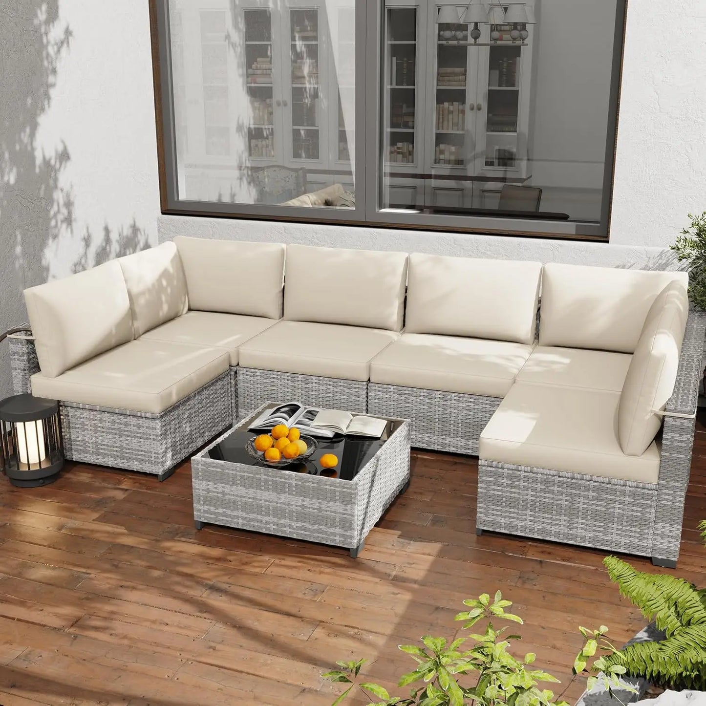 All Weather PE Rattan Modular Sectional Patio Set