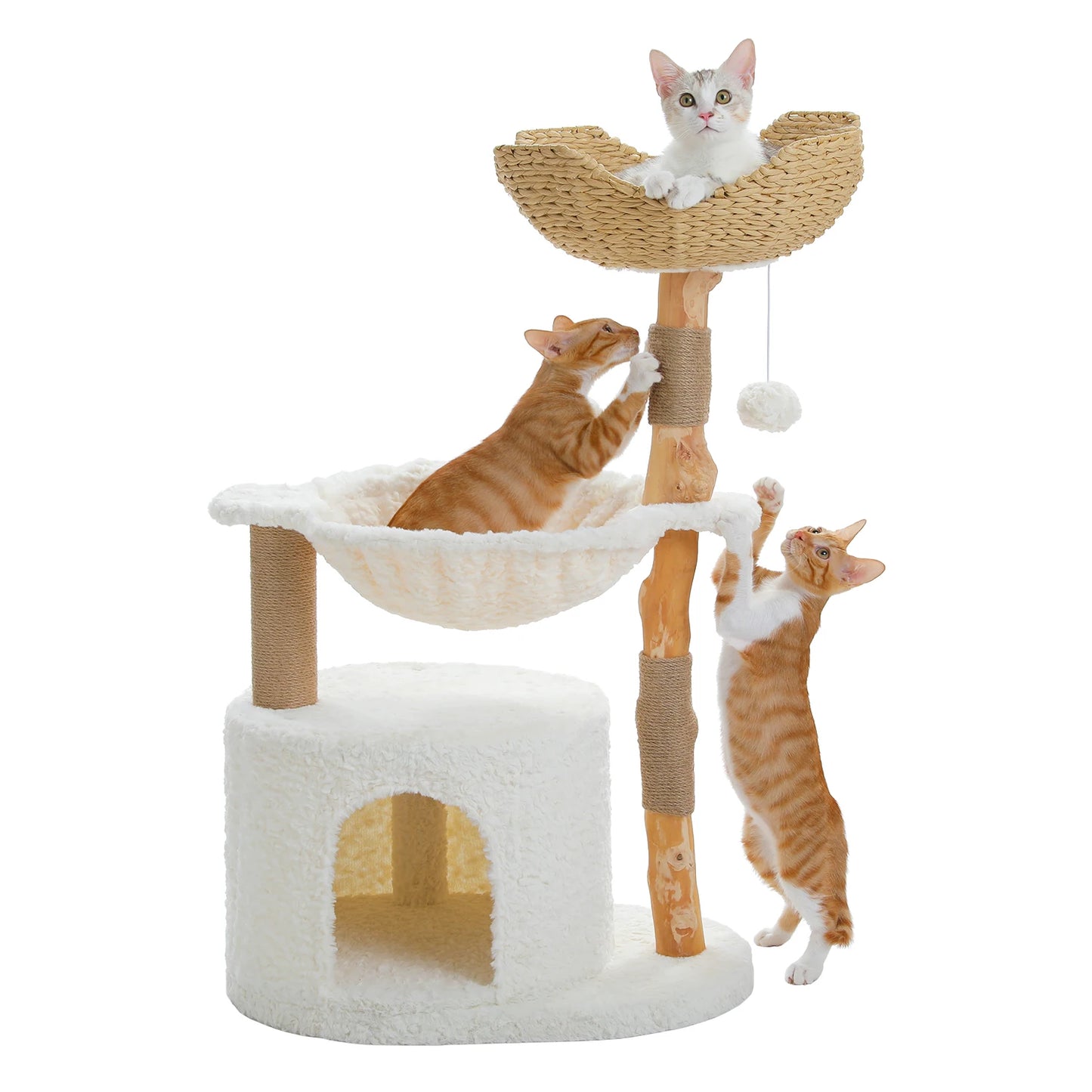 PAWZ Road Modern Cat Tree Tower With Wood Scratching Posts