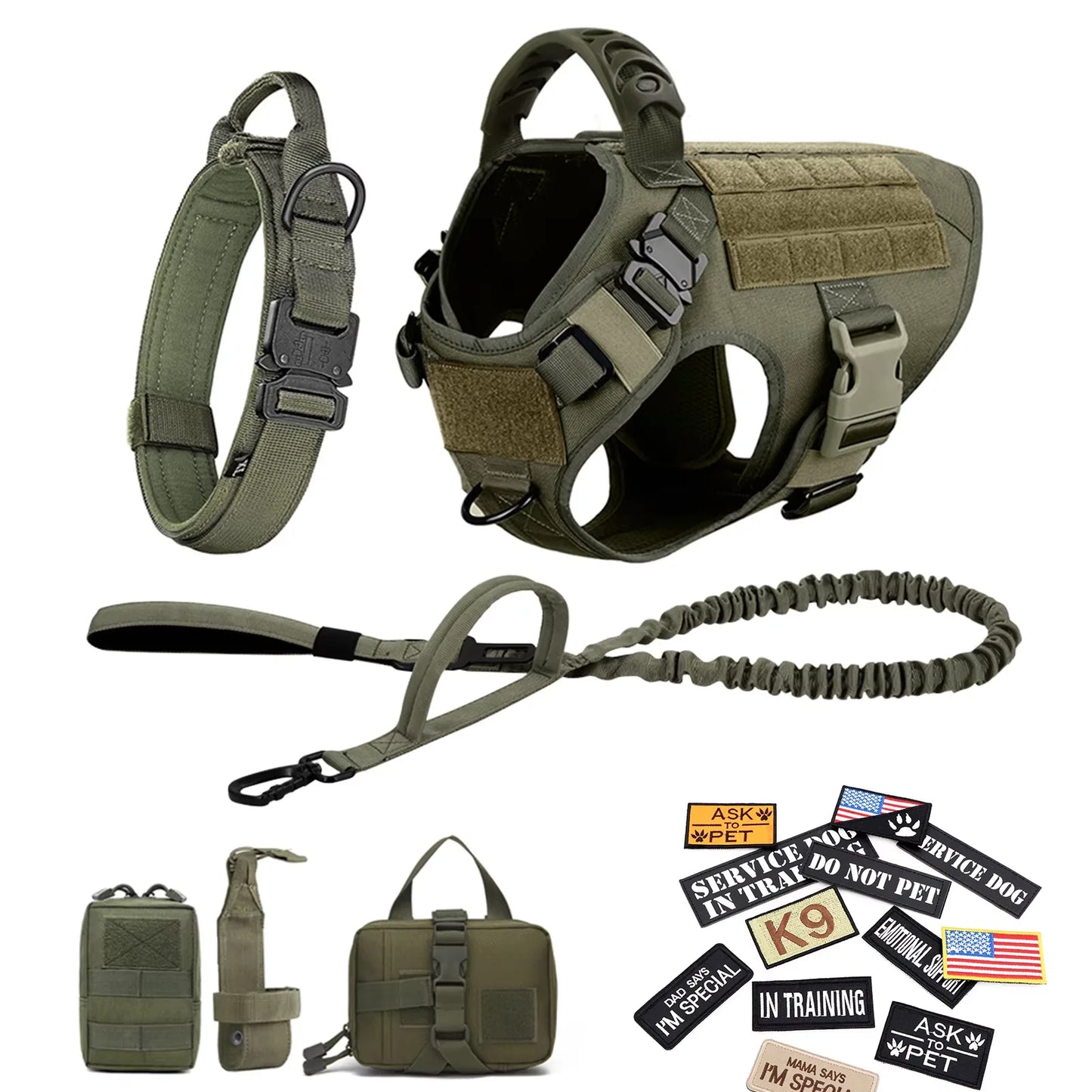 Tactical Dog Harness Vest Set Malinois Training