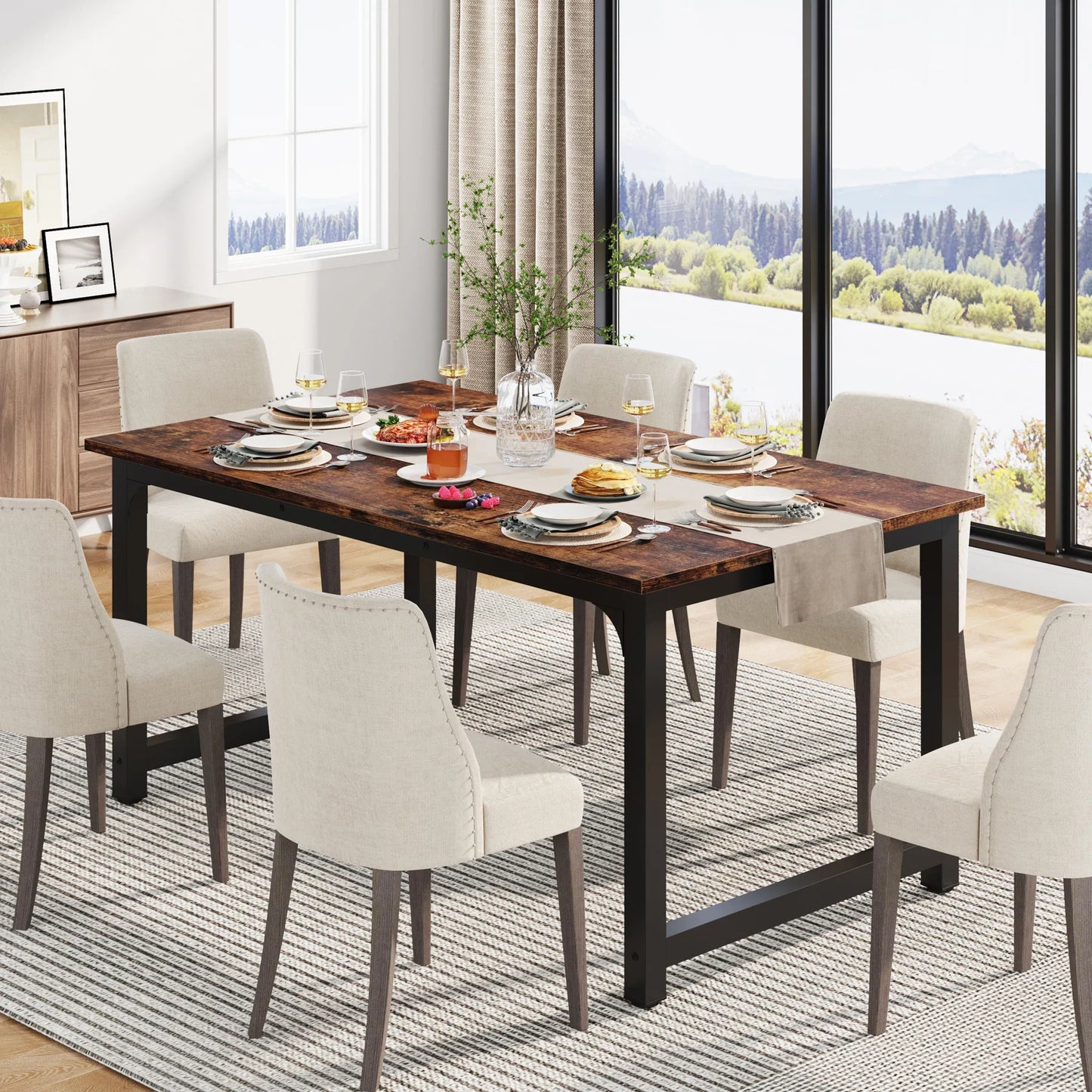 Tribesigns Industrial Dining Table For Kitchen