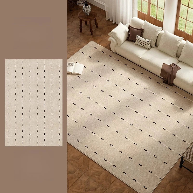 Retro Style Living Room Rug Geometric Polyester Mat