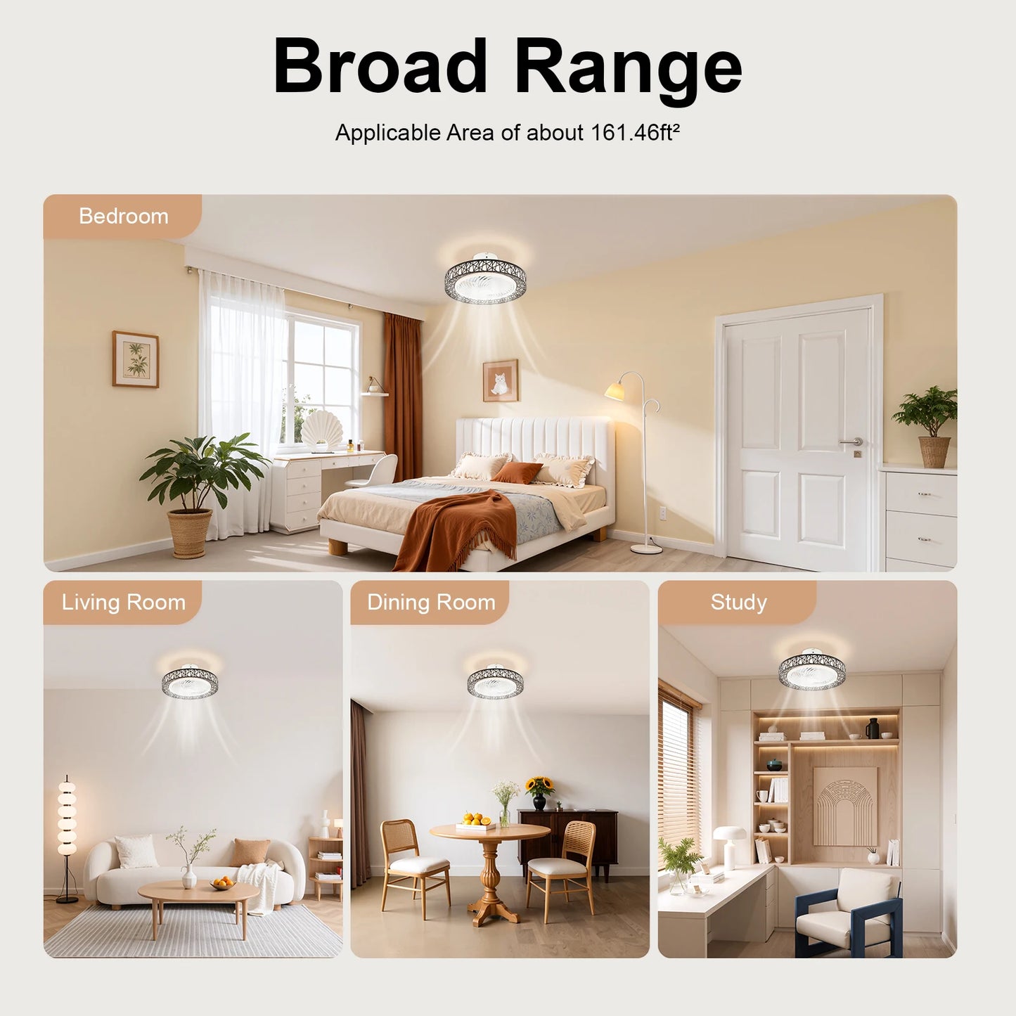 Ceiling Fan Light With Remote Control For Bedroom