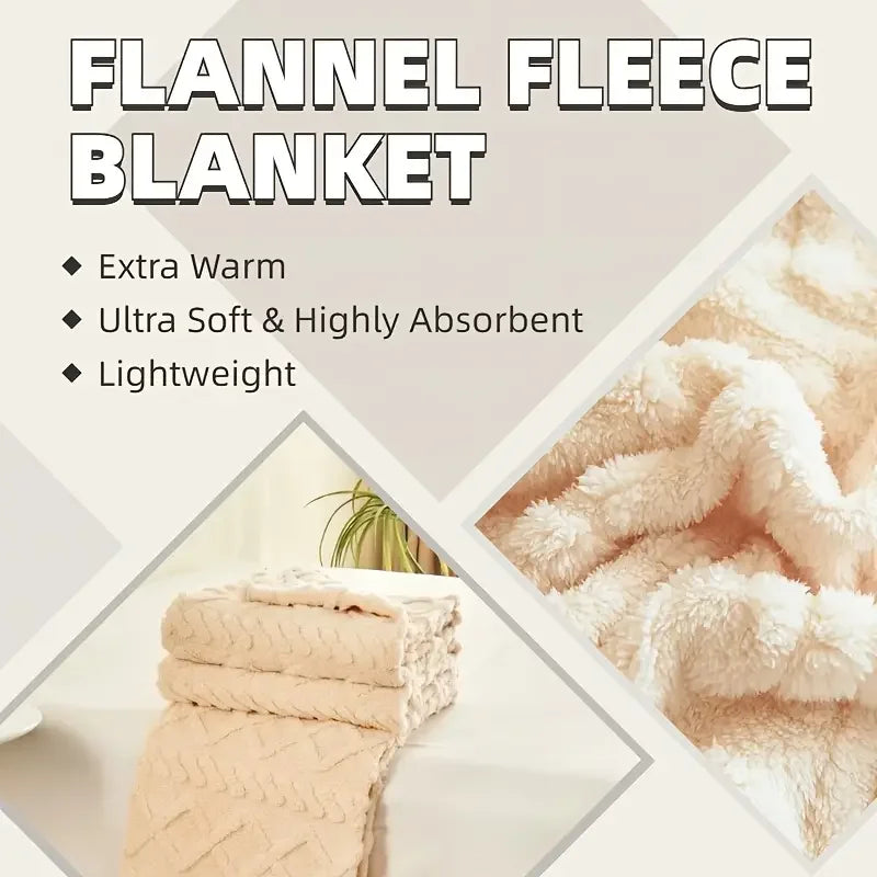 SHFY Ultra-Soft 3D Plush Fleece Blanket Throw