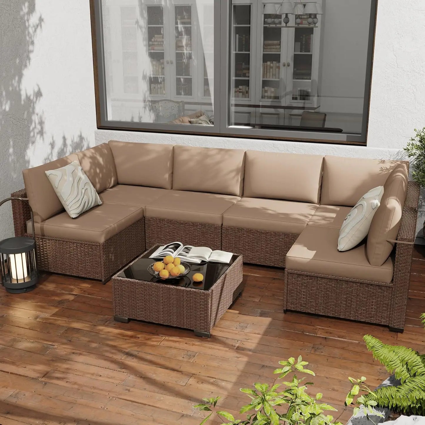 All Weather PE Rattan Modular Sectional Patio Set