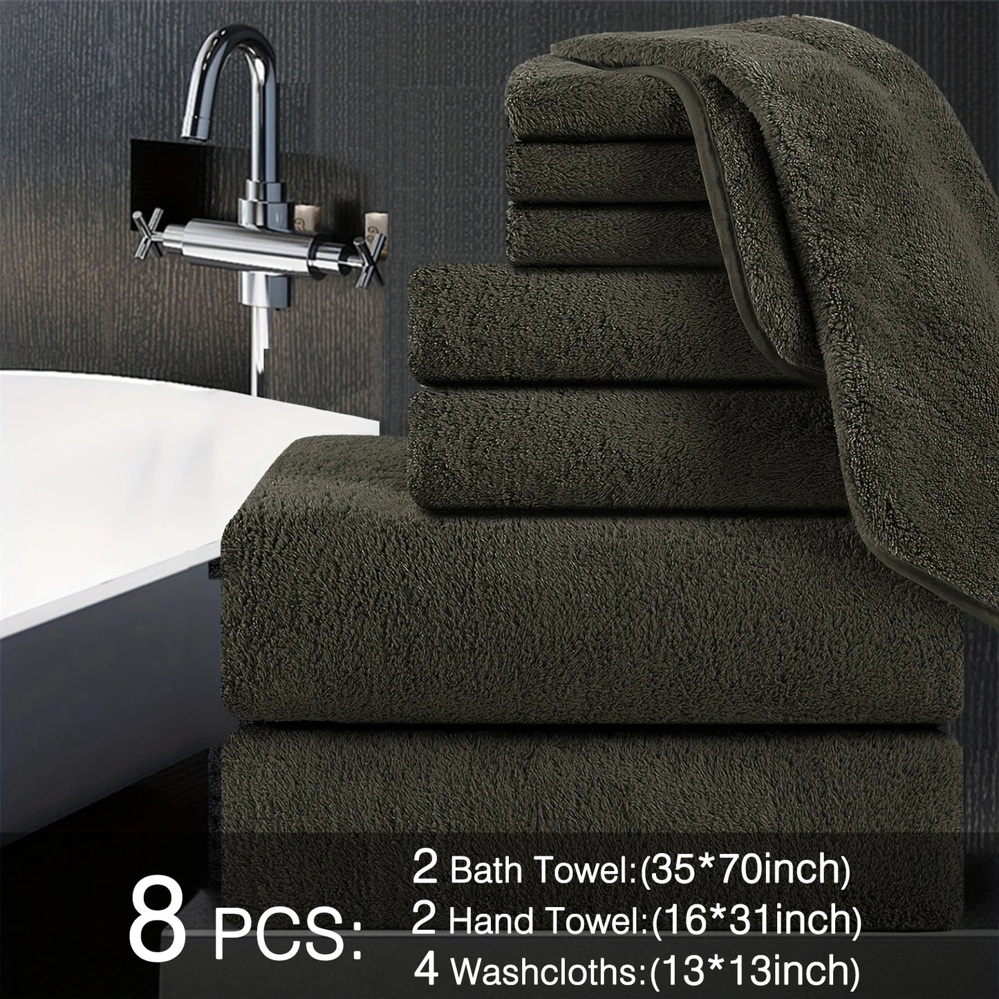 Belista Soft Absorbent Bath Towels Set Quick Dry
