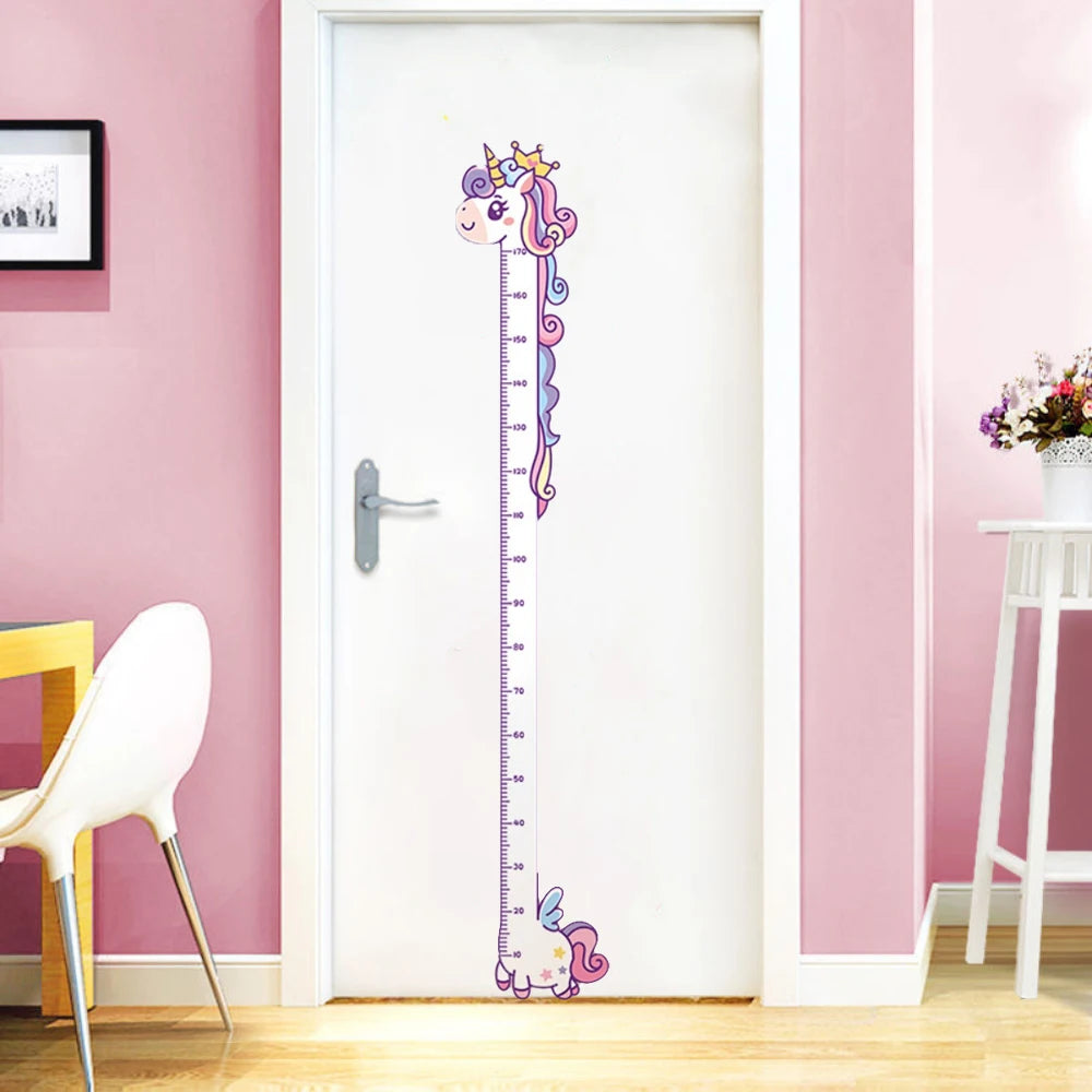 Unicorn Dinosaur Giraffe Wall Ruler Stickers For Kids