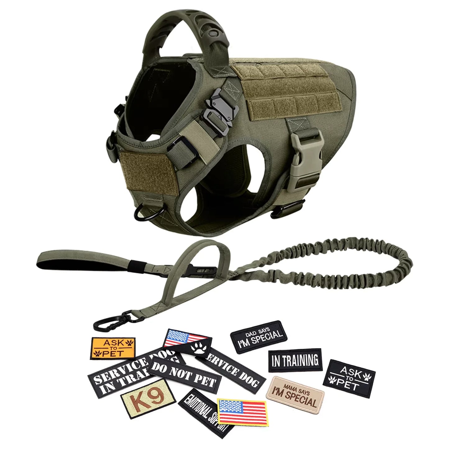 Tactical Dog Harness Vest Set Malinois Training