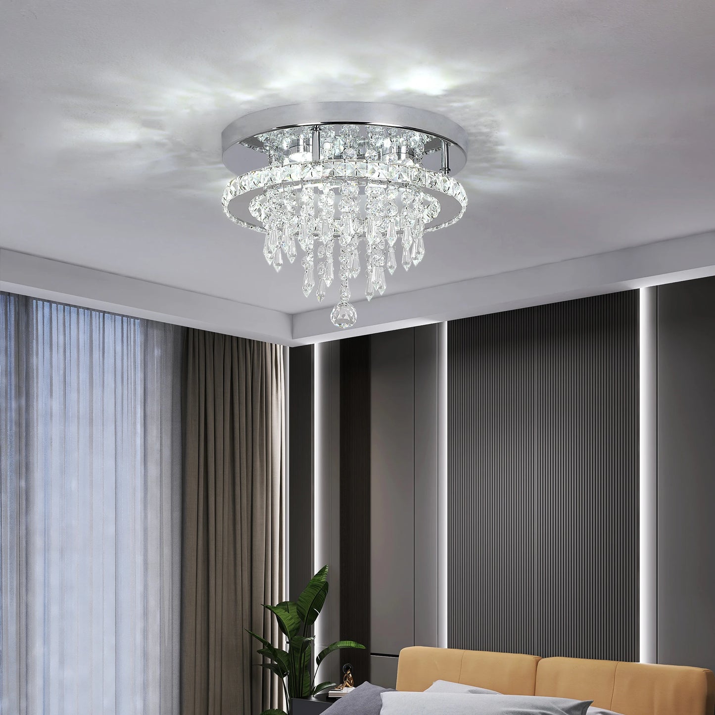 Vetrulus Crystal Led Ceiling Chandelier Light For Dining