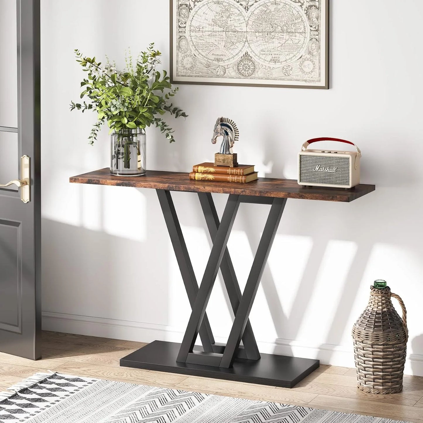 Little Tree Console Table Industrial Hallway Sofa Table