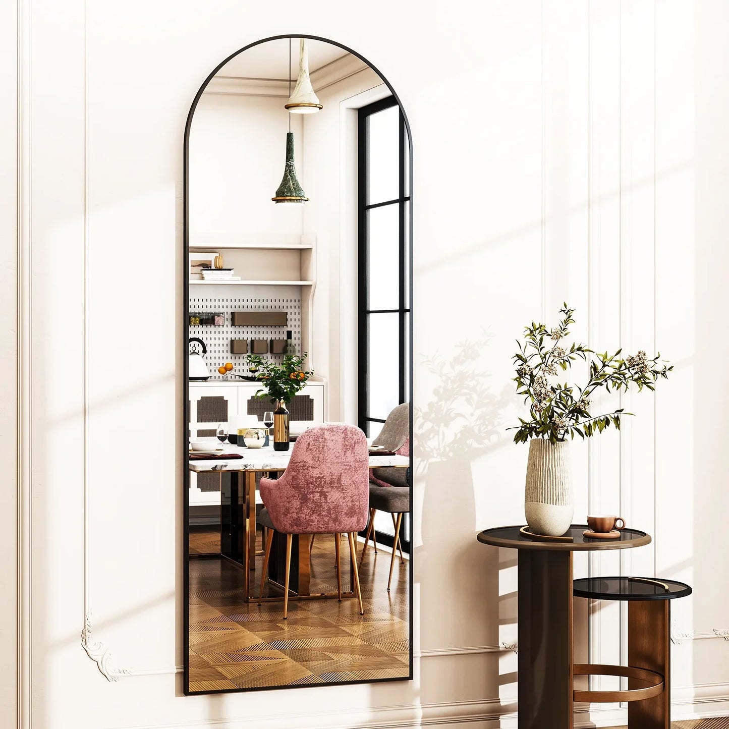 Timeless Elegant Arched Floor Mirror Home Decor