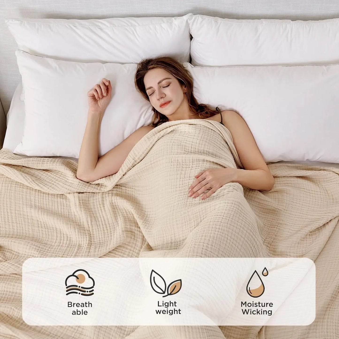 100 Percent Cotton Muslin Throw Blanket Lightweight