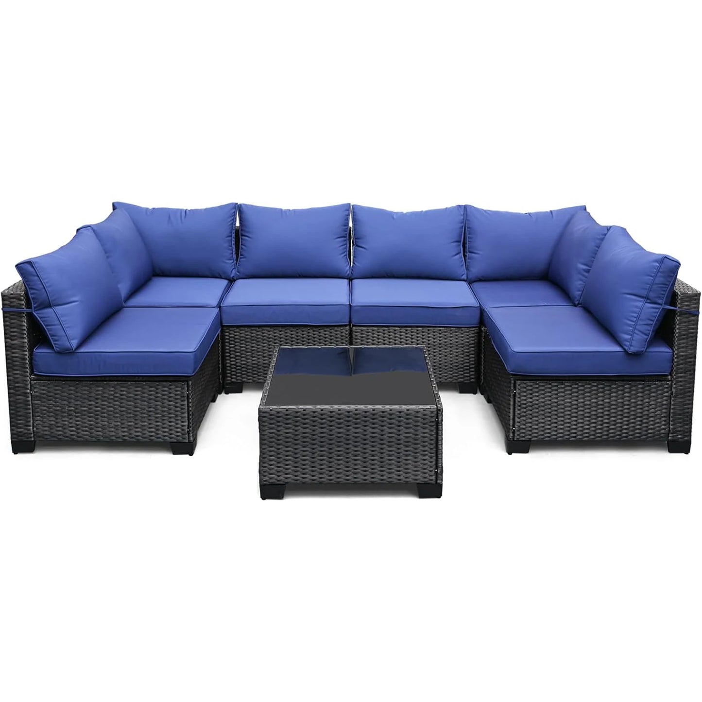 HobbyLane 7 Piece Modular Outdoor Furniture Set PE Rattan