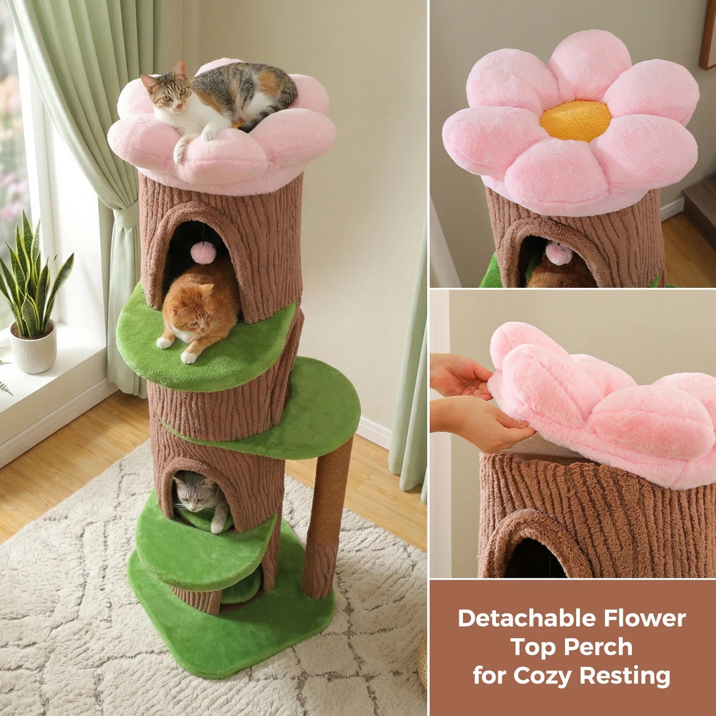 PAWZ Road Cat Tree Tower With Condos And Scratching Posts