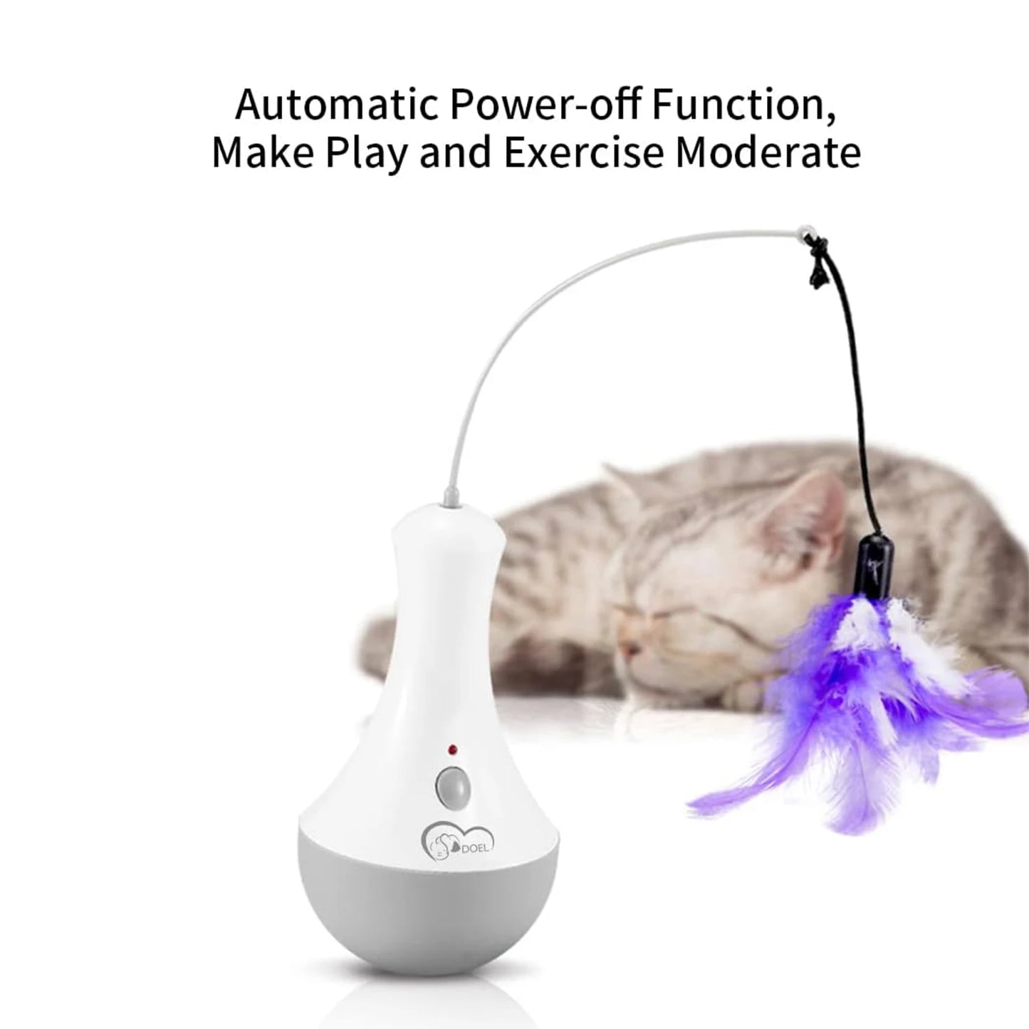 Cat Interactive Feather Teaser Toy for Indoor Play