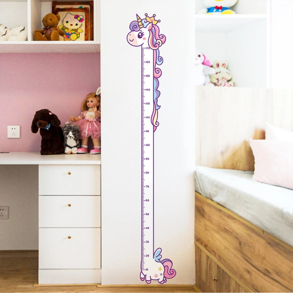 Unicorn Dinosaur Giraffe Wall Ruler Stickers For Kids