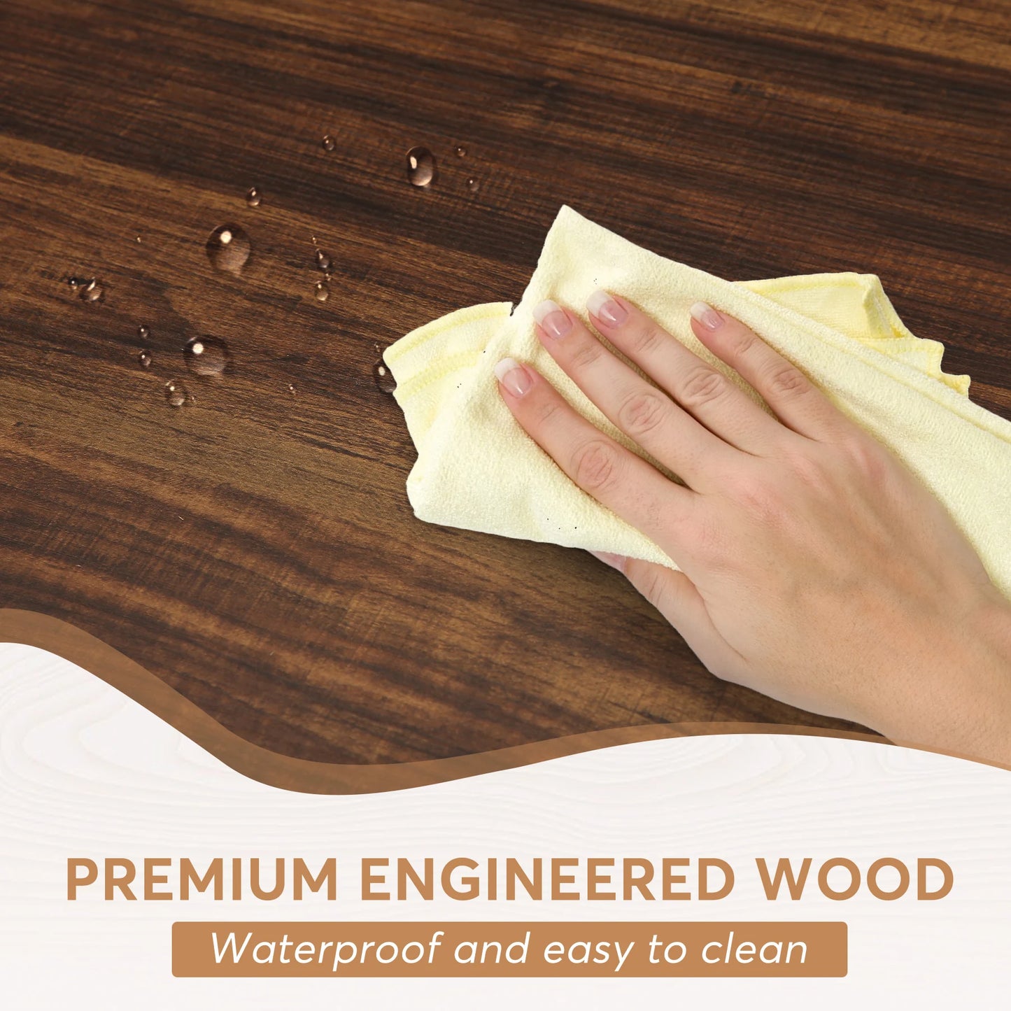 Tribesigns 6 People Dining Table With Rustic Wood Top