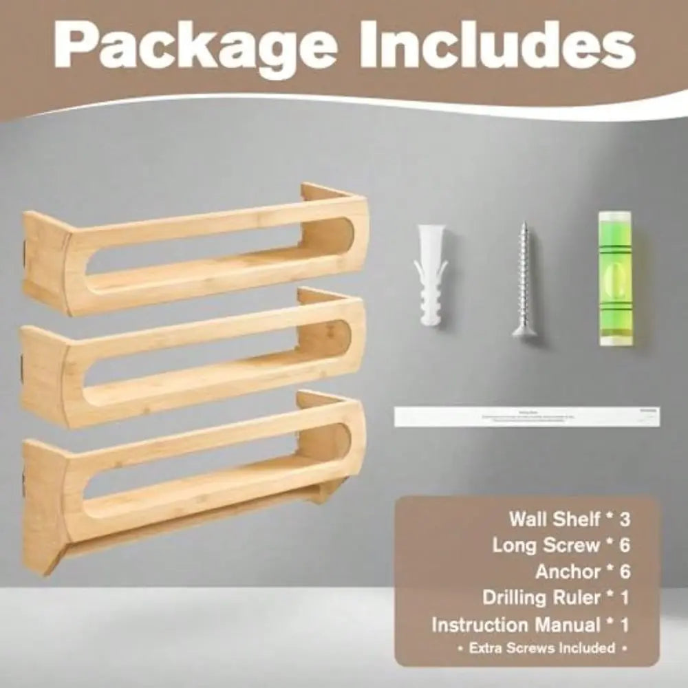 Premium Bamboo Floating Bookshelf For Nursery