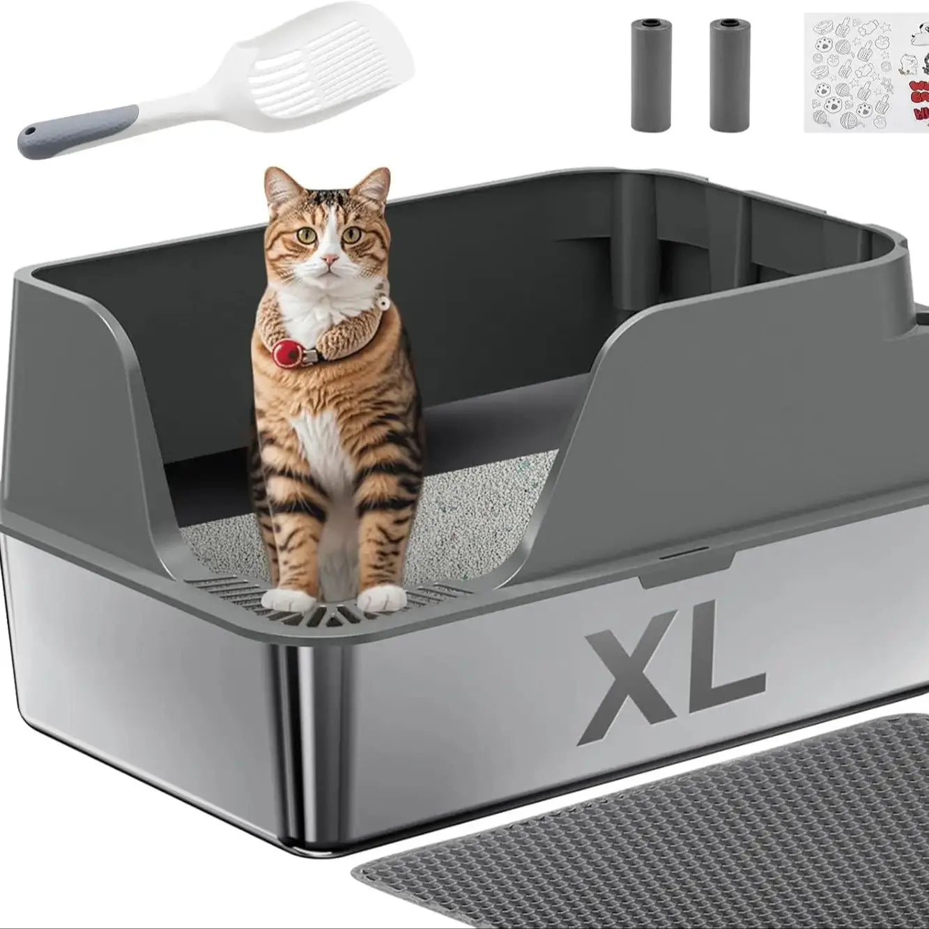 Stainless Steel Cat Litter Box Leak Proof
