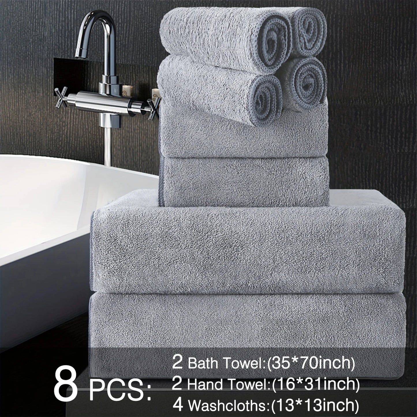 Belista Soft Absorbent Bath Towels Set Quick Dry
