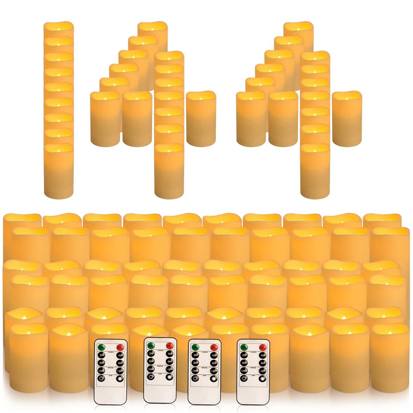 Waterproof Indoor Flameless LED Candles Set 24-144 Pieces
