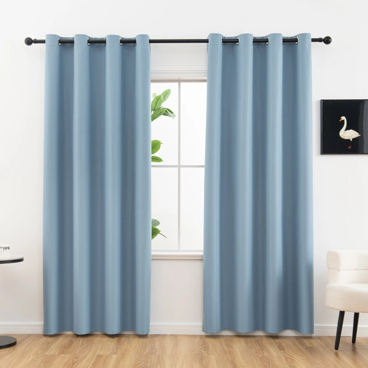 2 Piece Modern Blackout Curtain With Coated Lining