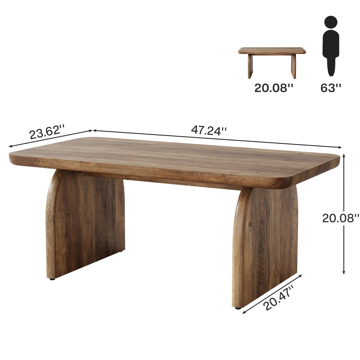 Tribesigns Farmhouse Coffee Table Engineered Wood