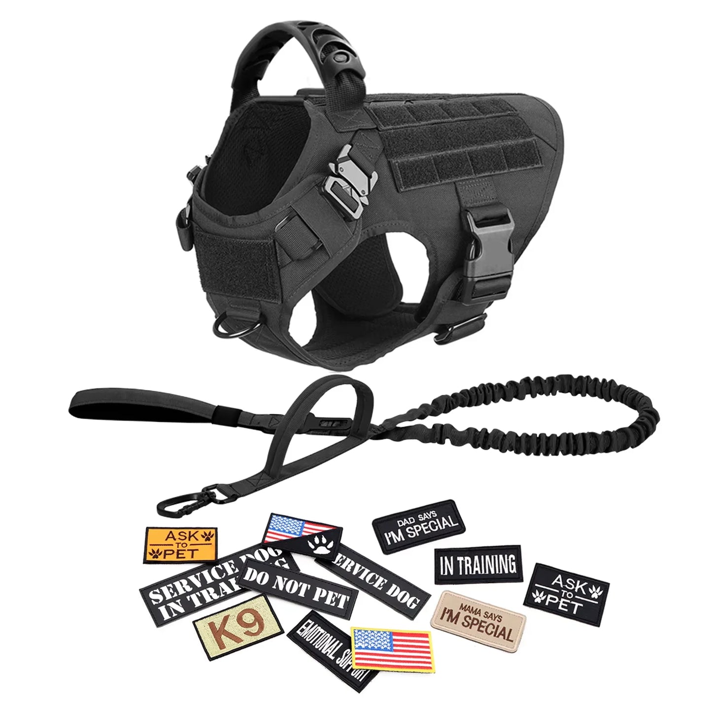 Tactical Dog Harness Vest Set Malinois Training