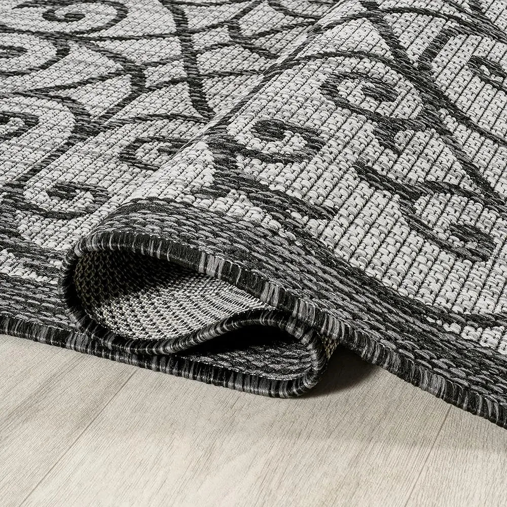 DIXSG Madrid Vintage Filigree Textured Indoor Outdoor Rug
