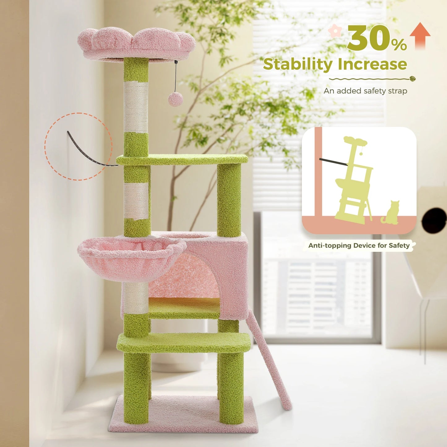 PAWZ Road Flower Cat Tree Multi Level Cat Tower