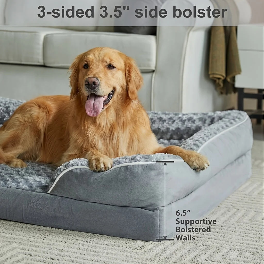 Dog Bed With Washable Removable Cover And Nonskid Bottom