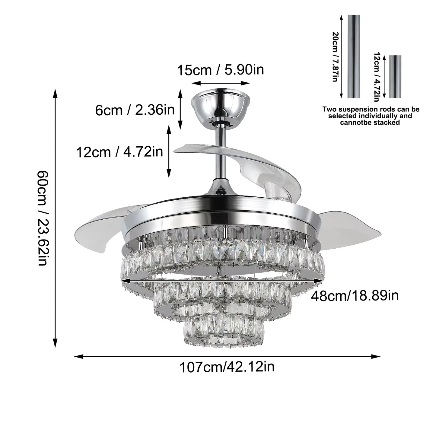 GreeLustr Modern Ceiling Fan With LED Light