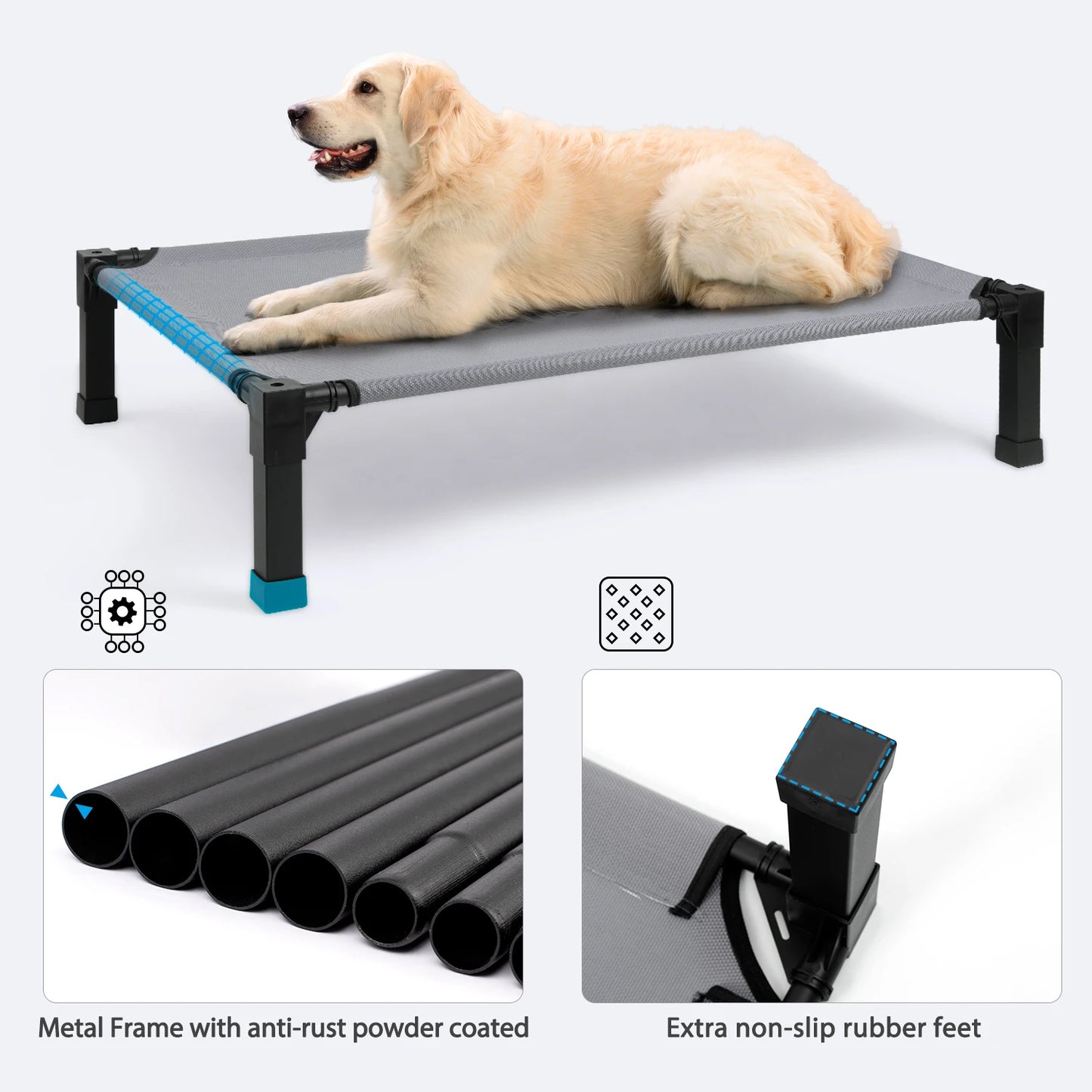 Elevated Cooling Dog Bed With Chew Proof Mesh