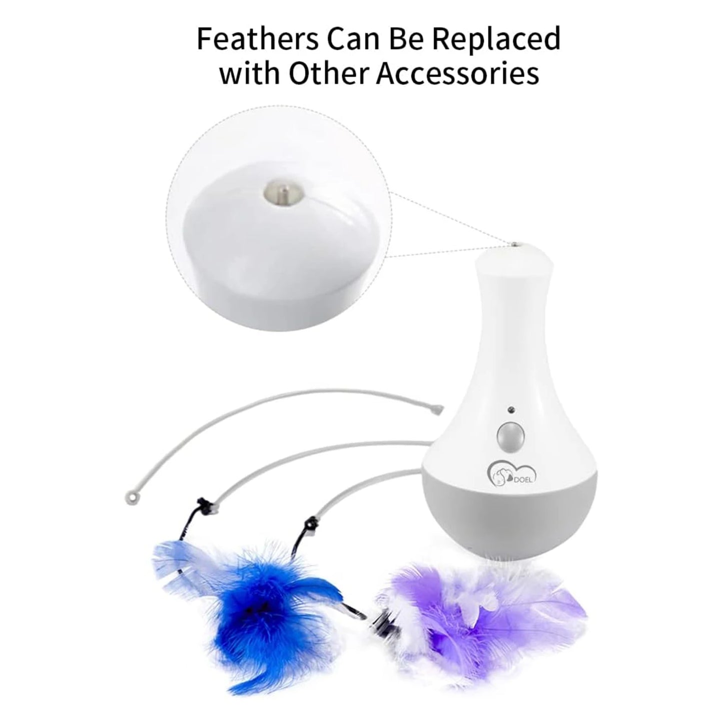 Cat Interactive Feather Teaser Toy for Indoor Play