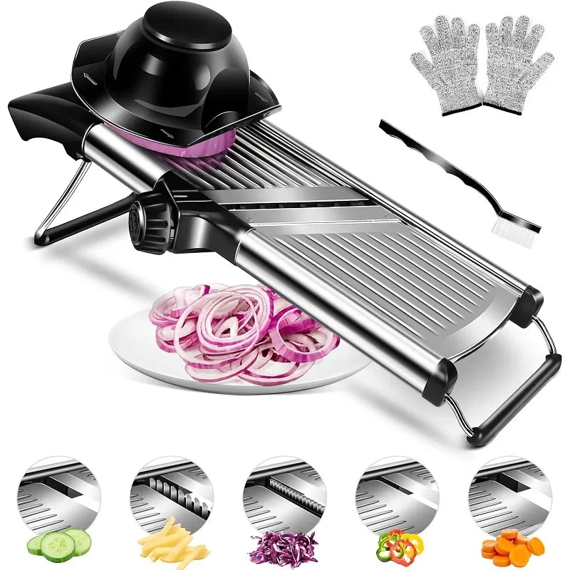 AEDG Stainless Steel Mandoline Slicer With 5 Blades