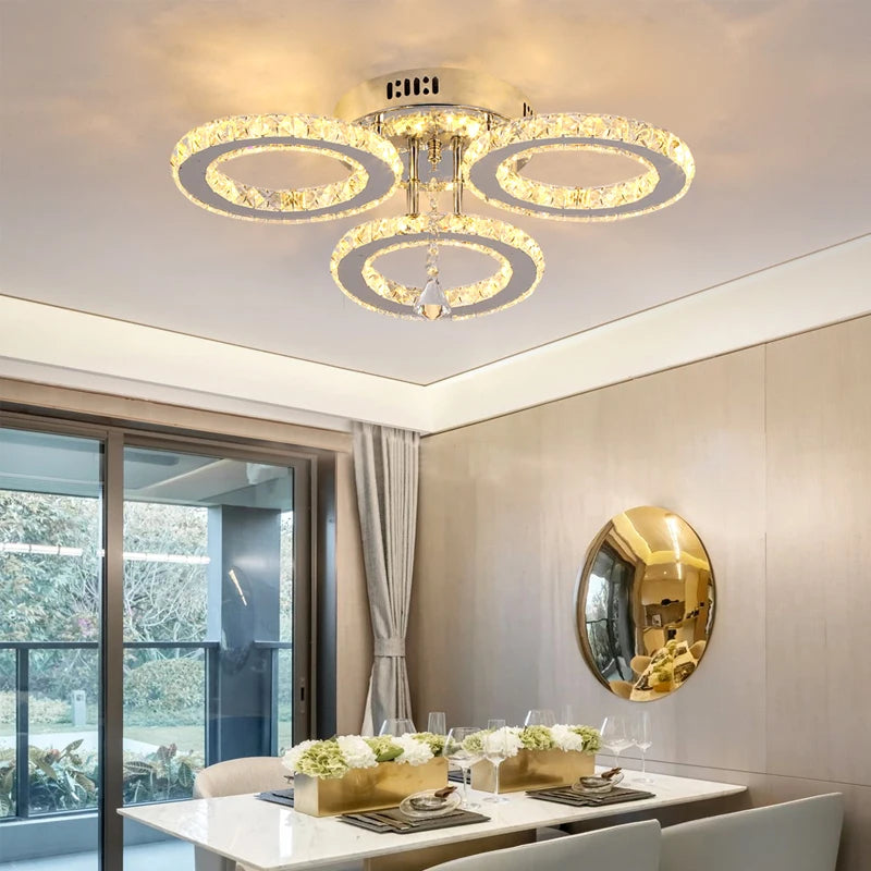 Vetrulus Crystal Led Ceiling Chandelier Light For Dining