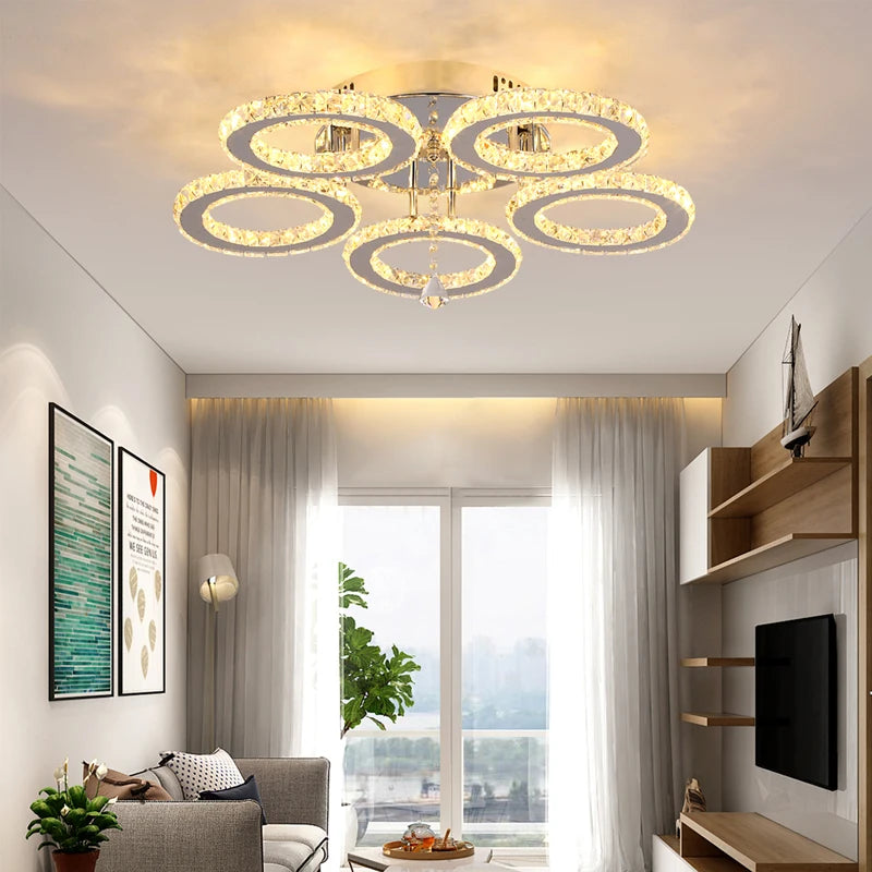 Vetrulus Crystal Led Ceiling Chandelier Light For Dining
